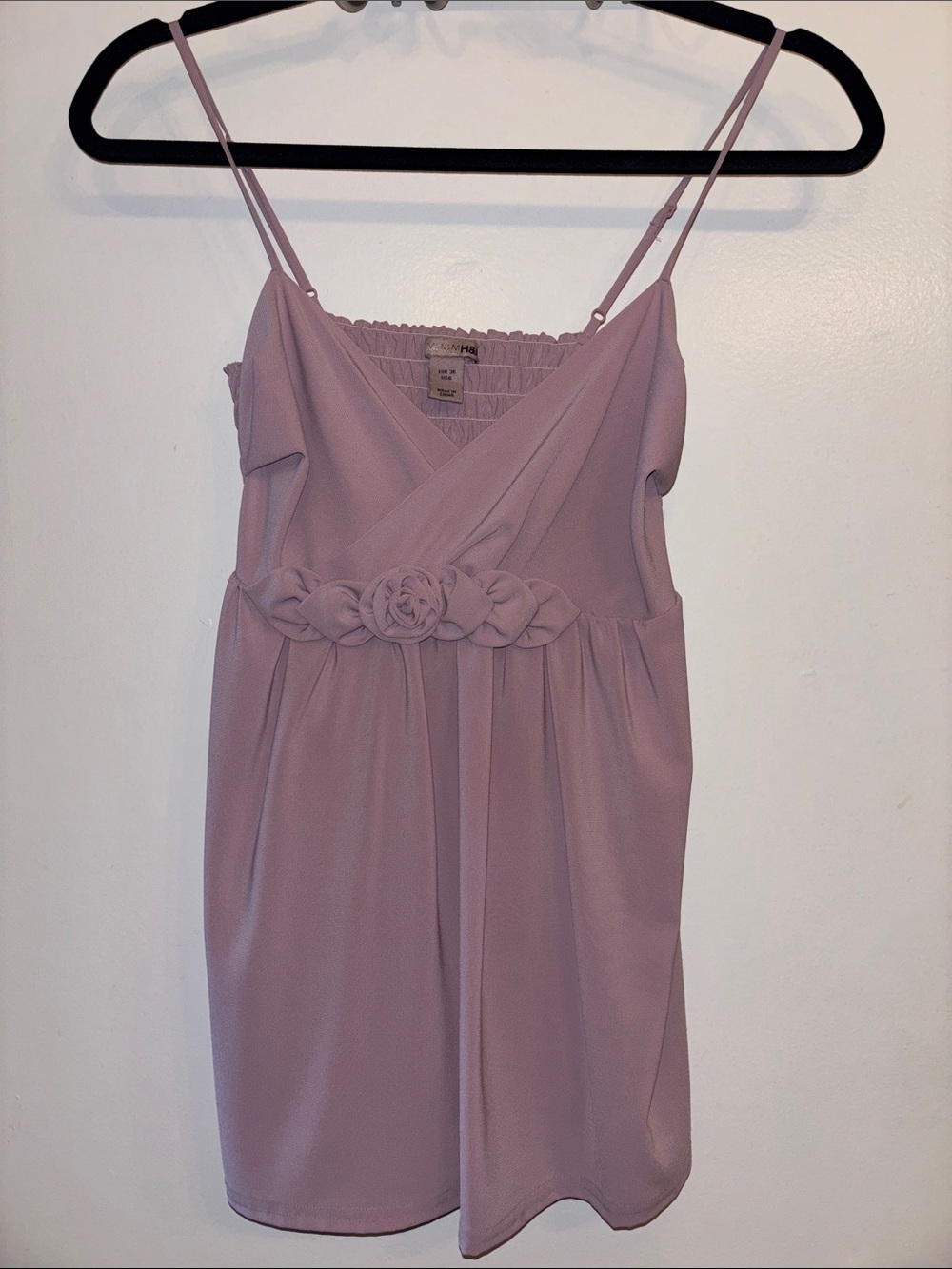 H&M Mauve Camisole Top with Braided Floral Waist
